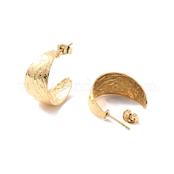 Ion Plating(IP) 304 Stainless Steel Chunky C-shape Stud Earrings&nbsp;EJEW-P198-05G