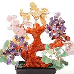 Natural Gemstone Chips Money Tree Bonsai Display Decorations&nbsp;DJEW-B007-08B