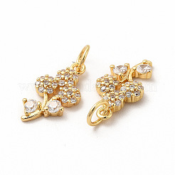 Rack Plating Brass Micro Pave Cubic Zirconia Pendants&nbsp;ZIRC-M120-08G