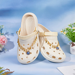 Alloy & Resin & Rhinestone Evil Eye Charm Shoe Decoration Chain&nbsp;FIND-AB00024-02