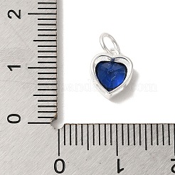 925 Sterling Silver Cubic Zirconia Heart Charms with Jump Rings&nbsp;FIND-U013-10S-07