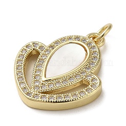 Brass Micro Pave Cubic Zirconia Pendants&nbsp;KK-Q808-24G