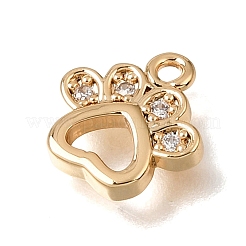 Brass Micro Pave Cubic Zirconia Charms&nbsp;CU-K001-03G-01