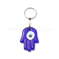 Handmade Lampwork Blue Evil Eye Keychain Key Ring&nbsp;KEYC-JKC00385