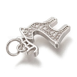 Brass Micro Pave Clear Cubic Zirconia Pendants&nbsp;ZIRC-B002-45P