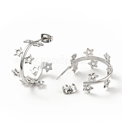 Non-Tarnish Star Wrap Stud Earrings&nbsp;EJEW-G293-01P