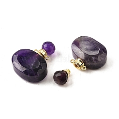 Natural Amethyst Perfume Bottle Pendants&nbsp;G-L623-07G-05