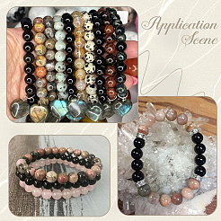 2 Strands Round Natural Black Onyx(Dyed & Heated) Beads Strands&nbsp;G-SP0001-24