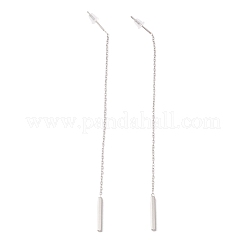 Tarnish Resistant Long Chain with Rectangle Bar Dangle Stud Earrings&nbsp;EJEW-A067-16P