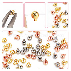 60Pcs 3 Colors Brass Crimp Beads&nbsp;KK-AR0003-60