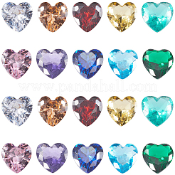 50Pcs 10 Colors Cubic Zirconia Pointed Back Cabochons&nbsp;ZIRC-CJ0001-24