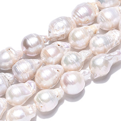 Natural Baroque Pearl Keshi Pearl Beads Strands&nbsp;PEAR-S019-02E-01
