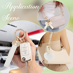 4 Styles Plush Heart Polyester & Enamel Keychain&nbsp;KEYC-BBC0001-11B
