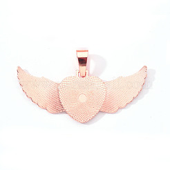 Alloy Pendant Cabochon Settings&nbsp;X-PALLOY-S107-002RG-RS