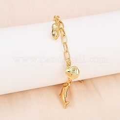 304 Stainless Steel Charm Bracelets&nbsp;BJEW-D359-01G