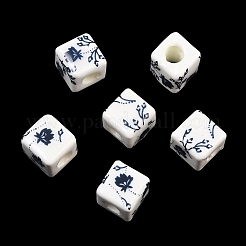 Floral Printed Porcelain Beads&nbsp;PORC-Q161-6