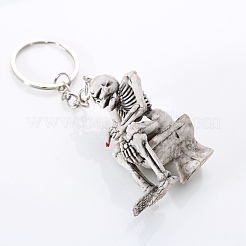 Skull Sitting on Toilet Pendant Keychain&nbsp;SKUL-PW0004-44