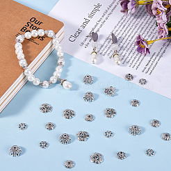 240Pcs 8 Styles Tibetan Style Alloy Flower Beads Caps&nbsp;FIND-SP0001-66