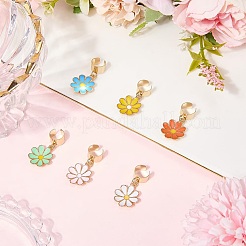 6Pcs 6 Colors Alloy Enamel Stethoscope Pendant Decorations&nbsp;HJEW-SP0001-33