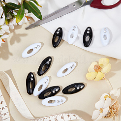 24Pcs 2 Sets Oval Plastic Buckle with Acrylic Rhinestone Silk Scarf Buckle Brooches&nbsp;AJEW-OC0013-28