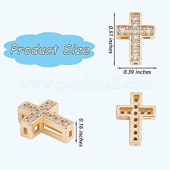 10Pcs Brass Micro Pave Clear Cubic Zirconia Beads&nbsp;FIND-SZ0005-97