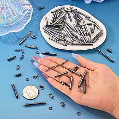 560Pcs 10 Styles Iron Slide On End Clasp Tubes&nbsp;DIY-TA0015-91