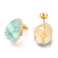 Natural Druzy Quartz Stud Earrings&nbsp;EJEW-P164-B02