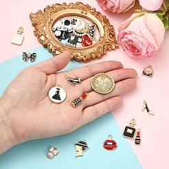 19Pcs 19 Styles Alloy Enamel Charms&nbsp;ENAM-YW0008-62