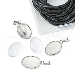 DIY Blank Dome Pendant Necklace Making Kit&nbsp;DIY-YW0006-50