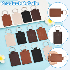 16Pcs 4 Colors PU Leather Keychains&nbsp;KEYC-SC0001-94