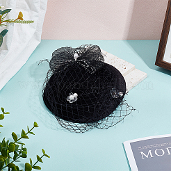 Velet Pillbox Stewardess Fascinator Hat Base for Millinery&nbsp;AJEW-WH0248-757B