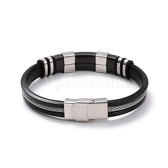 Men's Silicone Cord Bracelet&nbsp;BJEW-M206-02GP