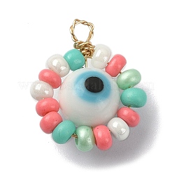 Glass Seed & Lampwork Beaded Pendants&nbsp;PALLOY-JF02156