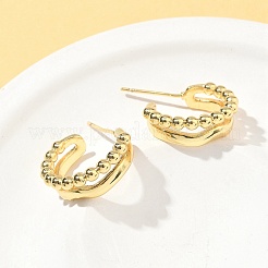 C-Shaped Brass Stud Earrings&nbsp;EJEW-A132-06G