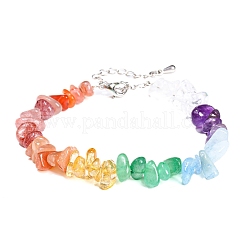 Natural Mixed Gemstone Chips Beaded Bracelets&nbsp;PW-WG90FB9-01