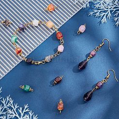 80Pcs 5 Color Natural Agate Connector Charms&nbsp;FIND-HY0001-39
