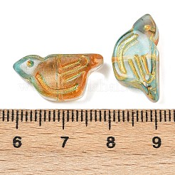 Electroplate and Golden Metal Enlaced Glass Beads&nbsp;EGLA-T029-03D