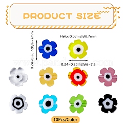 150Pcs 10Colors Handmade Evil Eye Lampwork Beads&nbsp;LAMP-SZ0001-17