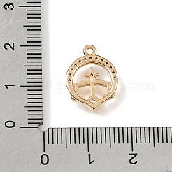 Brass Micro Pave Clear Cubic Zirconia Pendants&nbsp;CU-K001-02J-G