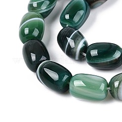 Dyed Natural Banded Agate Beads Strands&nbsp;G-T144-44E