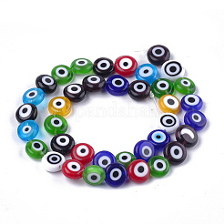 Handmade Evil Eye Lampwork Beads Strands&nbsp;LAMP-S191-02C-13