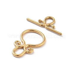 Ion Plating(IP) 304 Stainless Steel Toggle Clasps&nbsp;STAS-A092-01G