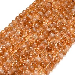 Hearted Natural Citrine Beads Strands&nbsp;G-L663-A02-6mm