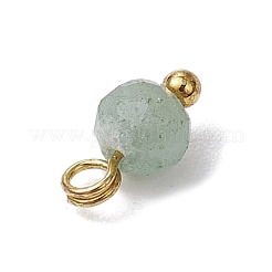 8Pcs 8 Styles Natural Agate & Carnelian & Green Aventurine & Amethyst & Aquamarine Faceted Round Charms&nbsp;PALLOY-JF03451