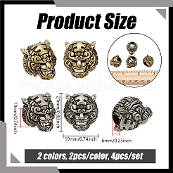 4Pcs 2 Colors Brass Beads&nbsp;KK-NB0004-34