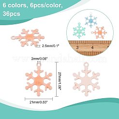 36Pcs 6 Colors Spray Painted Alloy Enamel Pendants&nbsp;ENAM-CA0001-25