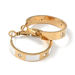 304 Stainless Steel Rhinestone Hoop Earrings for Women&nbsp;EJEW-L283-053G-01