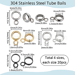 80Pcs 4 Styles 304 & 201 Stainless Steel Tube Bails&nbsp;STAS-SC0007-67