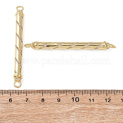 Brass Micro Pave Clear Cubic Zirconia Connector Charms&nbsp;KK-C143-10G