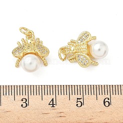 Brass Micro Pave Cubic Zirconia Pendants&nbsp;KK-S338-15G
